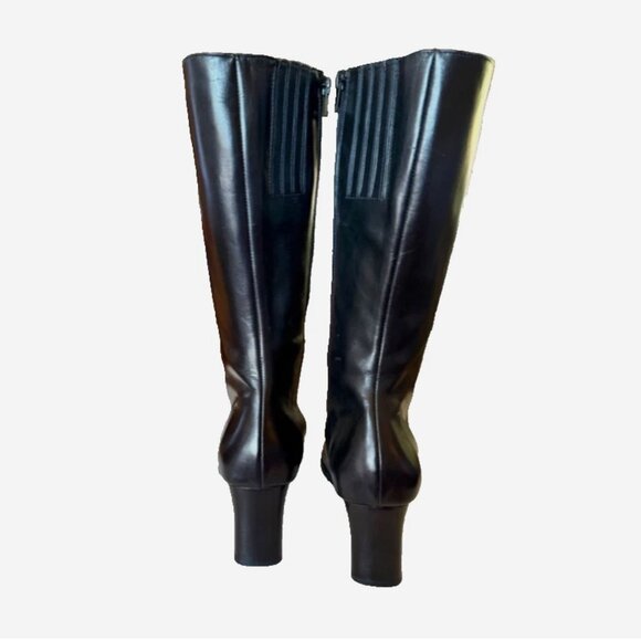 Sudini Torrey Black Napa Calf Italian Leather Tall Dress Boots 10.5N New - Picture 3 of 10